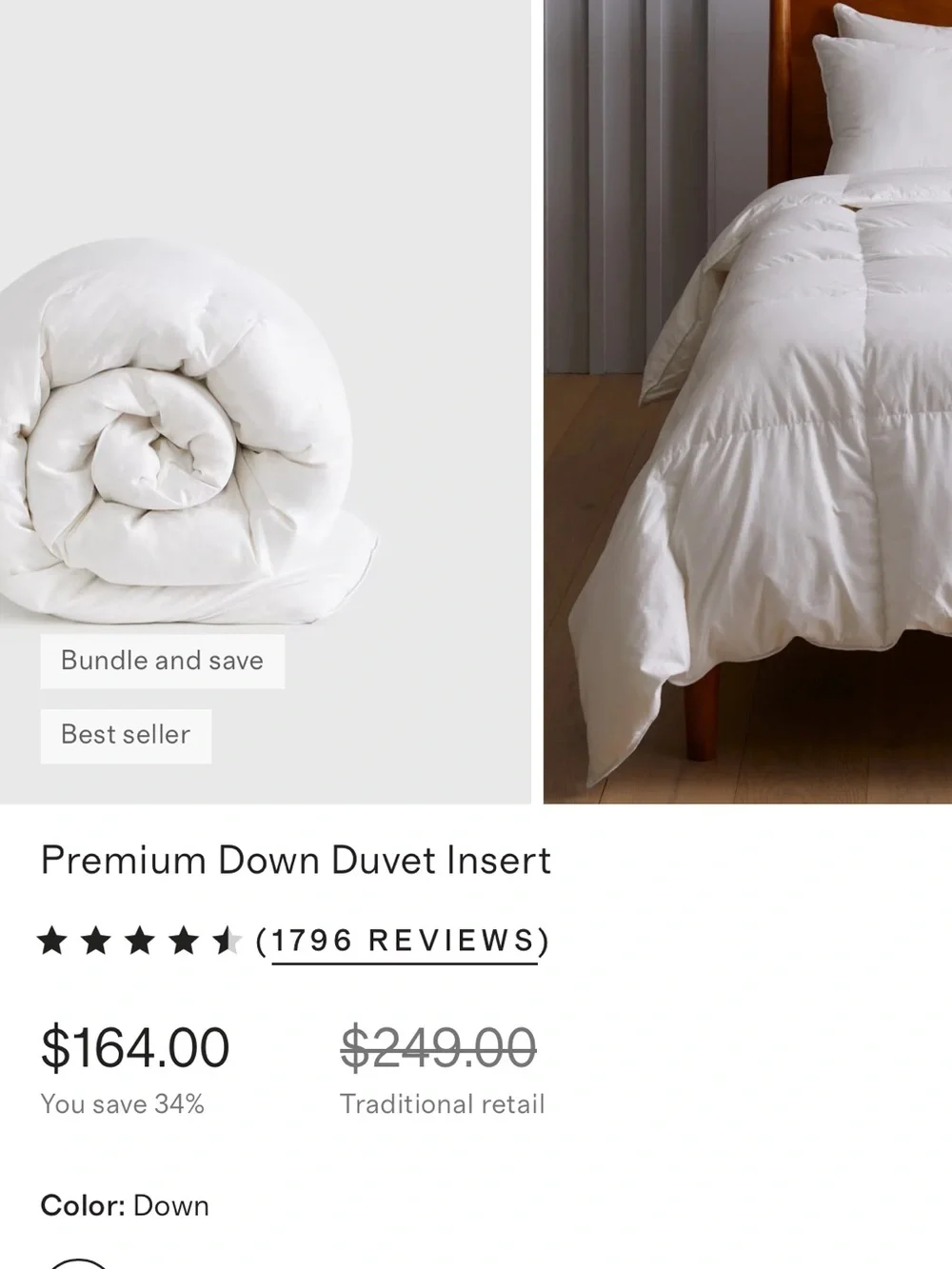 Premium Down Duvet Insert - White